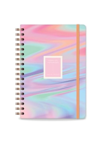 17X24 Spiralli Lastikli Sert Kapak Düz-Çizgisiz Not Defteri Soyut fiyatları