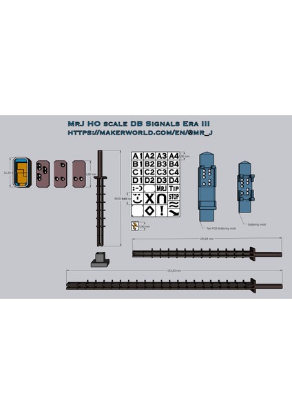Mrj Ho Ölçeği Db Sinyalleri Era Iıı - 3x Yüzler (Plastik Aparattır!!!) 3D fırsatları