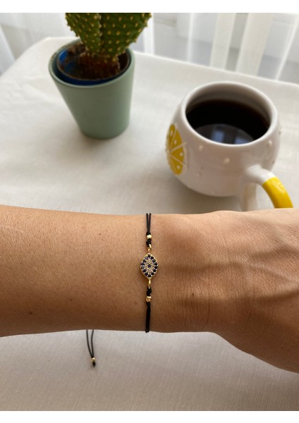 Siyah Renk Zirkon Taş Detaylı Çelik Xupıng VİP İp Bileklik