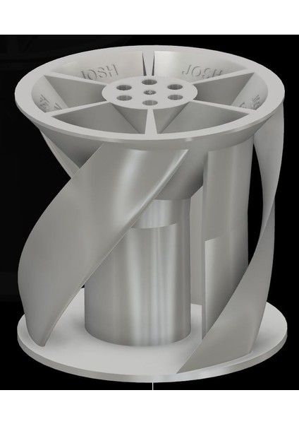 Hibrit Vawt Dikey Eksenli Rüzgar Türbini (Plastik Aparattır!!!) 3D