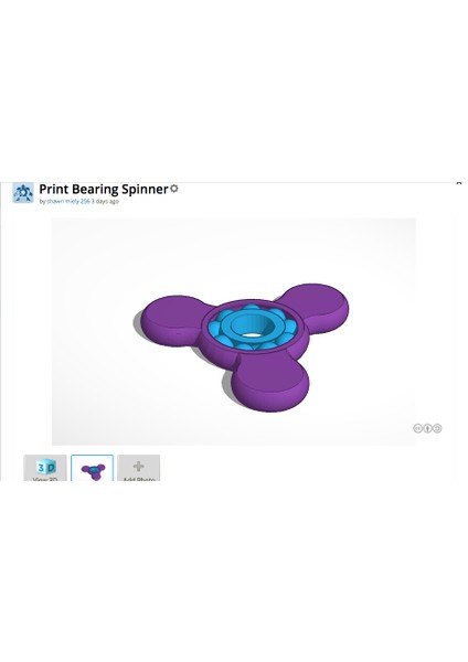 Rulman Fidget Spinner - Yerine Yazdırın (Plastik Aparattır!!!) 3D fiyatları