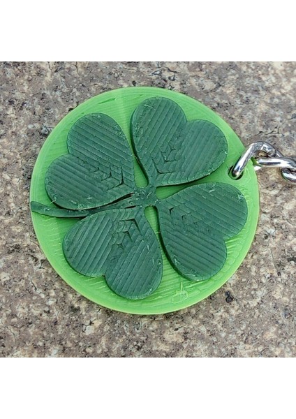 Dört Yapraklı Yonca - Anahtarlık (Plastik Aparattır!!!) 3D