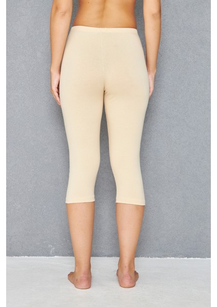 4 Adet Diz Altı Pamuklu Penye Tayt, %95 Pamuklu %5 Likralı Tayt, Kapri Tayt, Içlik, Büyük Beden Tayt fırsatları