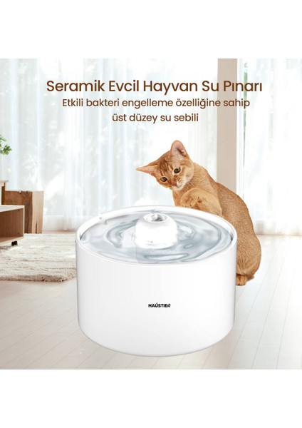 WF013 Seramik Otomatik Kedi Su Sebili,kedi Su Pınarı, 2lt Hazne,çok Katmanlı Filtrasyon,ultra Sessiz modelleri