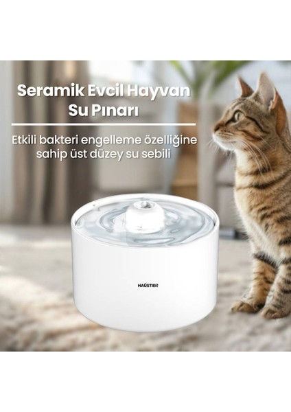 WF013 Seramik Otomatik Kedi Su Sebili,kedi Su Pınarı, 2lt Hazne,çok Katmanlı Filtrasyon,ultra Sessiz fırsatları