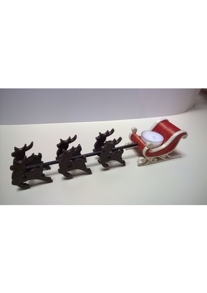 Noel Baba ve Kızak Tealight (Sadece Plastik Aparattır!!!) 3D