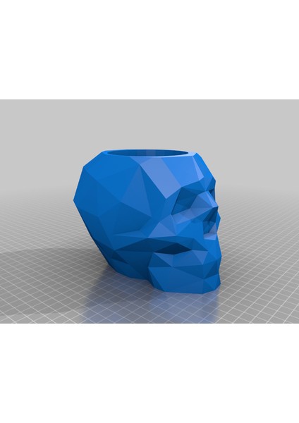 Kafatası Lowpoly Kalem Tutucu (Plastik Aparattır!!!) 3D modelleri