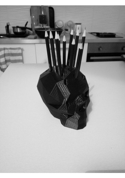 Poli Kafatası Kalem Tutucu (Plastik Aparattır!!!) 3D