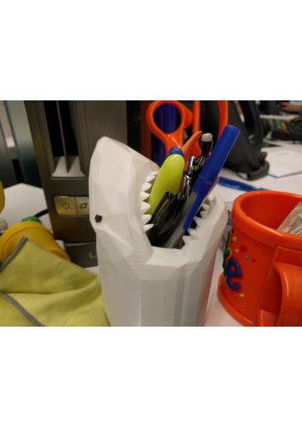 Köpekbalığı Kalem Kabını Kübikleştirin! (Plastik Aparattır!!!) 3D