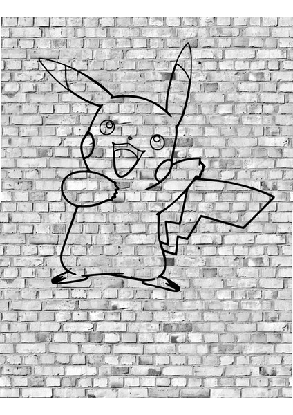 Pikachu Pokemon Duvar Heykeli 2d (Sadece Plastik Aparattır!!!) 3D