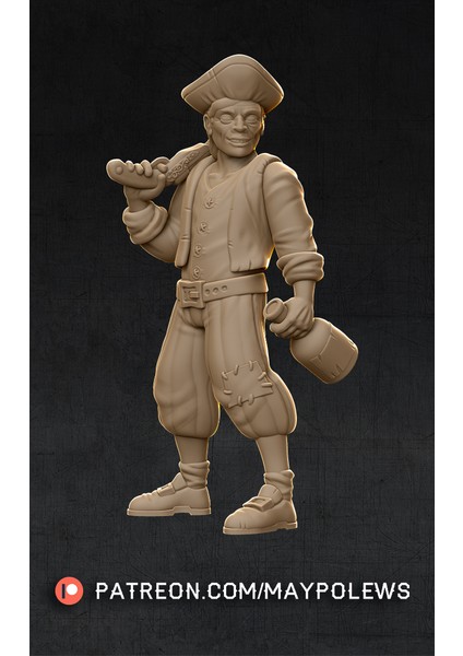 Sarhoş Korsan (28 mm Dnd Minyatür) (Plastik Aparattır!!!) 3D