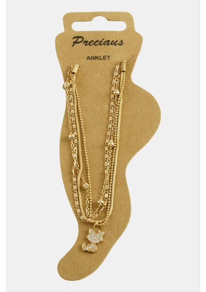 Kedi Zirkon Taşlı Lüks Halhal modelleri