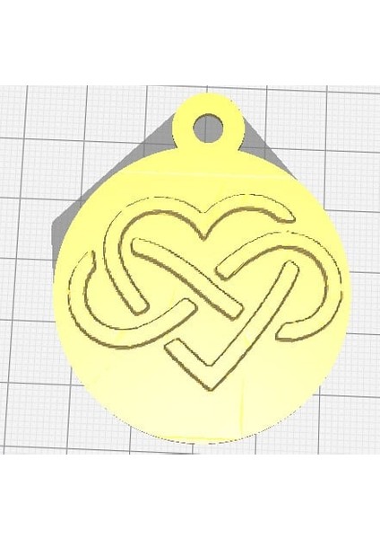 Sonsuzluk Simgesiyle Karışık Kalp (Plastik Aparattır!!!) 3D