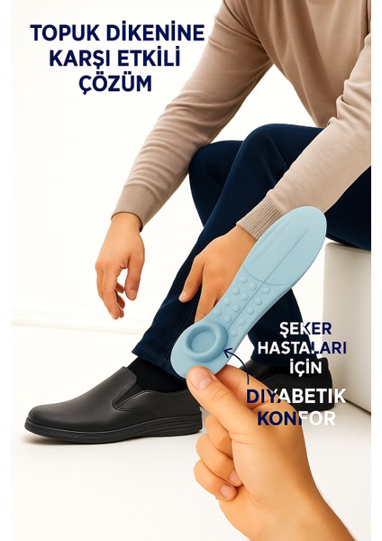 GR0377 Hakiki Deri Topuk Dikeni ve Şeker Hastalarına Özel Tabanlı Klasik Günlük Ayakkabı