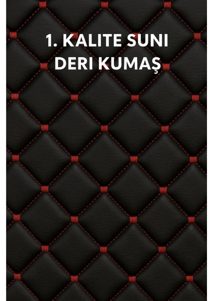 Volkswagen Touareg 2010-2018 Uyumlu Suni Deri Oto Koltuk Minderi Silinebilir Leke Tutmaz Kapitone 2'li Siyah Kırmızı fırsatları