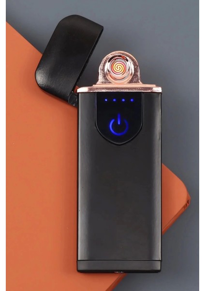 Kapaklı Işıklı USB Şarjlı Çakmak Alevsiz Elektronik Çakmak Rüzgarda Sönmez Kablo Dahil fırsatları