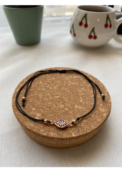 Siyah Renk Zirkon Taş Detaylı Çelik Xupıng VİP İp Bileklik