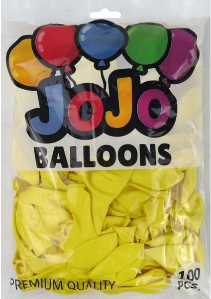 Balon Düz 12 Inc (Jojo Balloons) Sarı PK:100 Kl:40 fiyatları