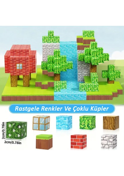 Minecraft Tarzı Manyetik Bloklar - 100 Parça Zeka Geliştirici Blok Oyuncak 3+Yaş Eğitici Oyuncak Set Karakter Hediyeli 100 Parça Zeka Geliştirici Eğitici Oyuncak Set Karakter Hediyeli fırsatları