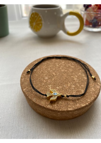 Siyah Renk Zirkon Taş Detaylı Çelik Xupıng VİP İp Bileklik