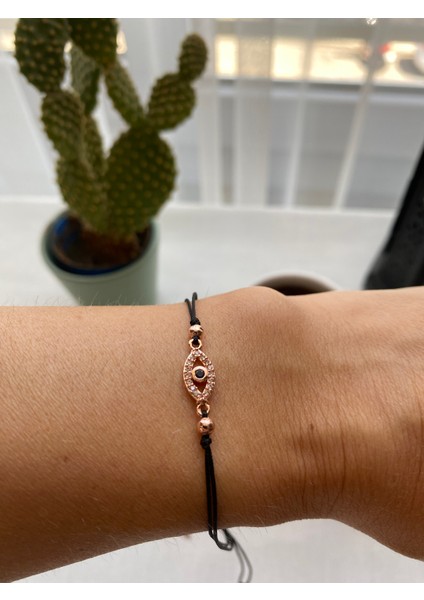 Siyah Renk Zirkon Taş Detaylı Çelik Xupıng VİP İp Bileklik