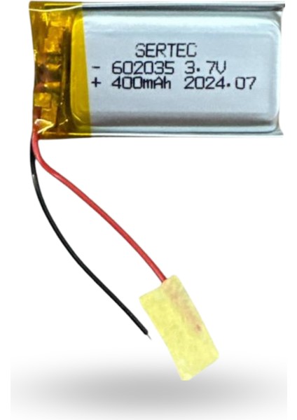 Büro Ev Ofis Atölye Için 602035 3.7V 400MAH Li-Polymer Pil (DEVRELI/1.5A)
