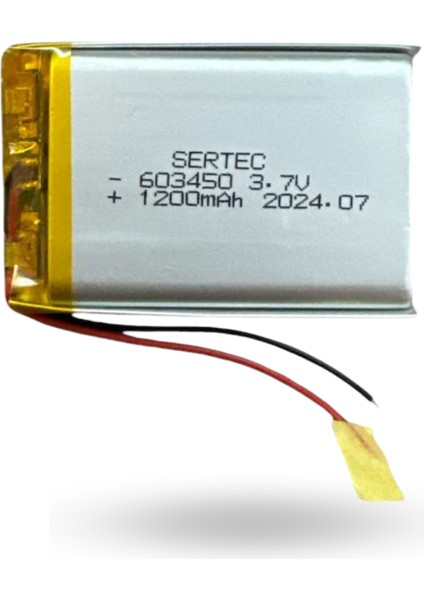 Büro Ev Ofis Atölye Için 603450 3.7V 1200 Mah Li-Polymer Pil (DEVRELI/1.5A)