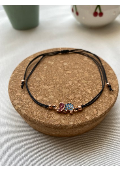 Siyah Renk Zirkon Taş Detaylı Çelik Xupıng VİP İp Bileklik