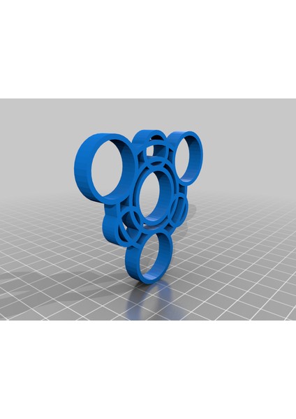 Üçlü Çember Fidget Spinner (Plastik Aparattır!!!) 3D