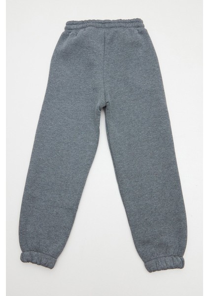 Gül ve Yazı Baskılı Beli Lastikli Kız Çocuk Eşofman Altı fırsatları