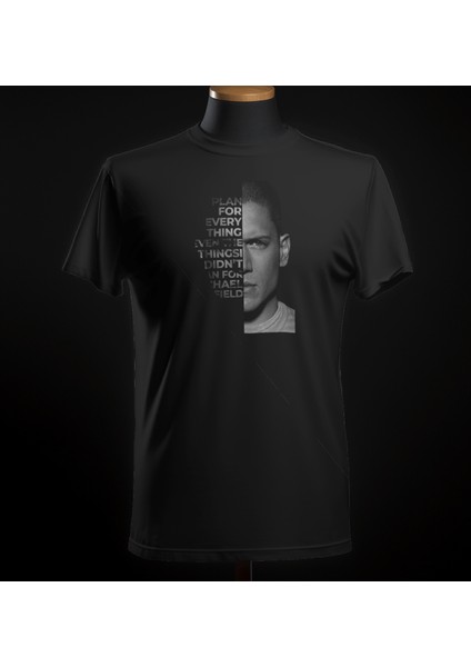 Mıchael Scofield Baskılı Ovesize Unısex Tshirt - %100 Pamuk Bol Kesim Tişört - Caglisa Özel Tasarım