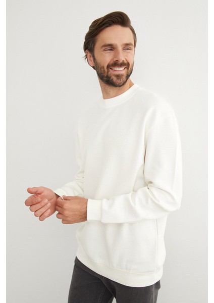 Original Raw Kabartma Baskılı Sweatshirt