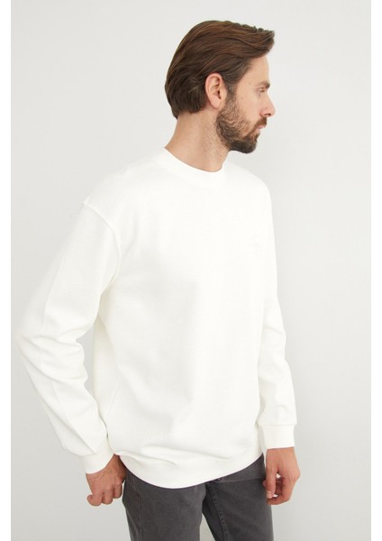 Original Raw Kabartma Baskılı Sweatshirt fırsatları