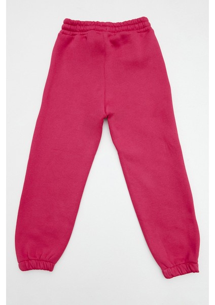 Gül ve Yazı Baskılı Beli Lastikli Kız Çocuk Eşofman Altı fırsatları