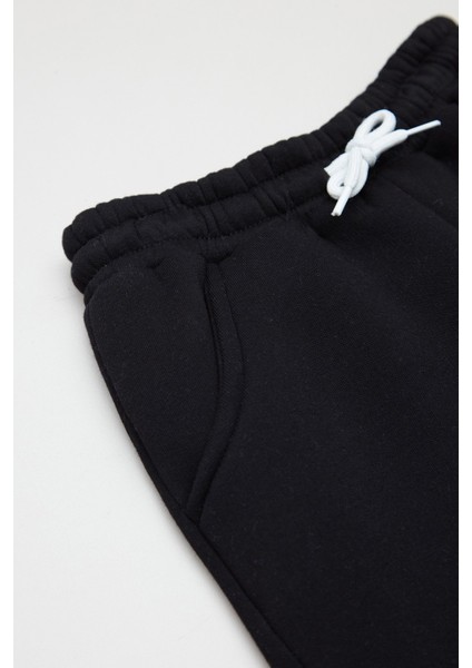 Gül ve Yazı Baskılı Beli Lastikli Kız Çocuk Eşofman Altı modelleri