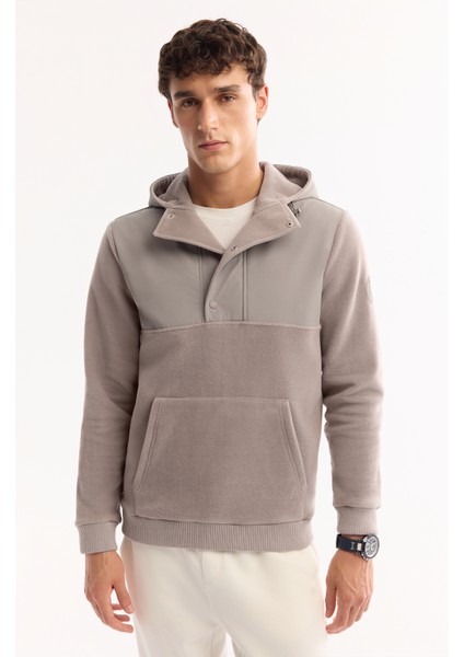 Erkek Gri Kapüşonlu Soft Touch Polar Regular Fit Sweatshirt A52Y1268 fiyatları