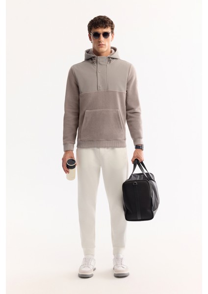 Erkek Gri Kapüşonlu Soft Touch Polar Regular Fit Sweatshirt A52Y1268