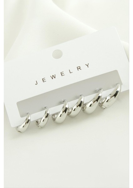 6 Adet Halka Trend Metal Küpe modelleri