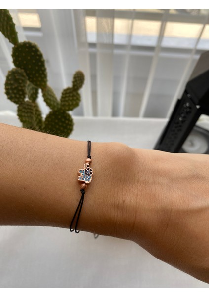 Siyah renk Renk Zirkon Taş Detaylı Çelik Xupıng VİP İp Bileklik fiyatları