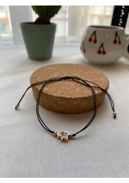 Siyah renk Renk Zirkon Taş Detaylı Çelik Xupıng VİP İp Bileklik modelleri