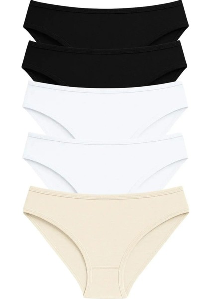 PK40002 Pamuklu Basic Kadın Bikini Külot 5 Li Paket fırsatları