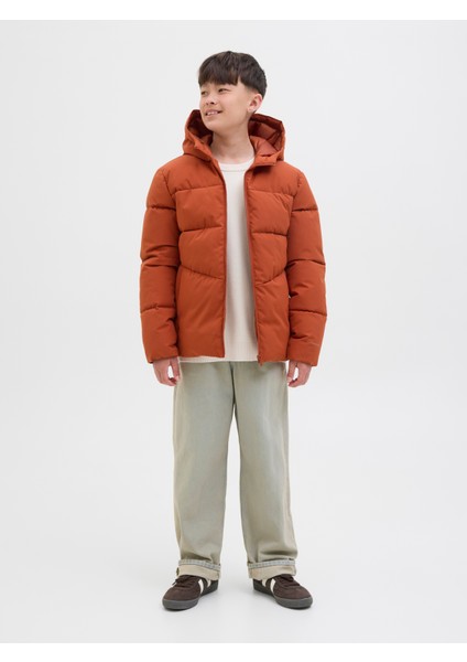 Jack Jones Jjglobal Puffer Jacket Jnr Çocuk Kahverengi Mont 12283847-15 fiyatları
