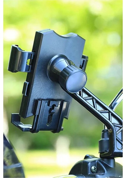 Otommatik Model Motosiklet Telefon Tutucu Ayna Bağlantılı