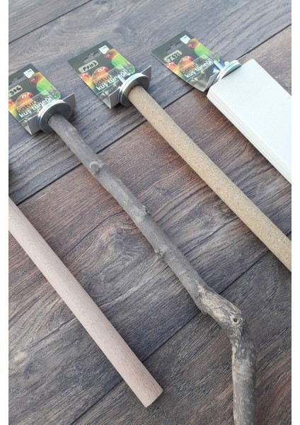 Venty 4'lü Doğal ve Kumlu Papağan Tünek Seti | Sultan, Monk, Muhabbet, Forpus, Lori, Konur, Cennet, Sevda, Kakariki - M608