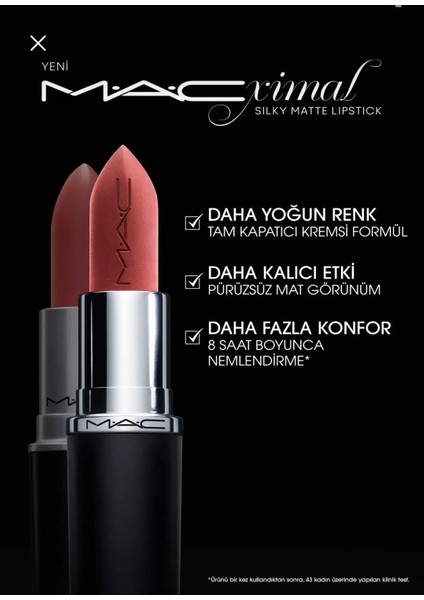 Mac M*a*cxımal Silky Matte Lipstick Nemlendirme Etkili Yoğun Renk Sağlayan Ruj Velvet Teddy fiyatları