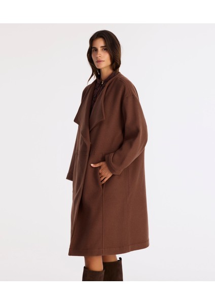 Geniş Şal Yaka Uzun Kol Palto modelleri