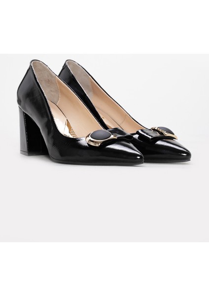 Hakiki Deri Kadın Kalın Topuklu Ayakkabı 215ZA3164 modelleri