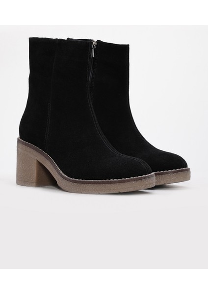 Hakiki Deri Kürklü Kadın Kalın Topuklu Bot 657SZA2505 modelleri