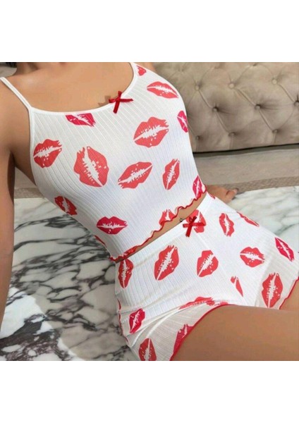 Mdb Mdbshop Kiss Öpücük Beyaz Şortlu Takım modelleri