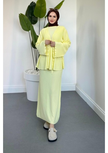 Miren Jileli Hırka Takım Butter Yellow fiyatları